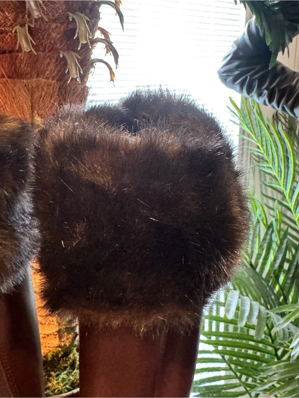 Women's Brown Faux Fur Cuff Boots - Fabulous Fura